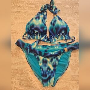 Vibrant Blue and Green Bikini Set